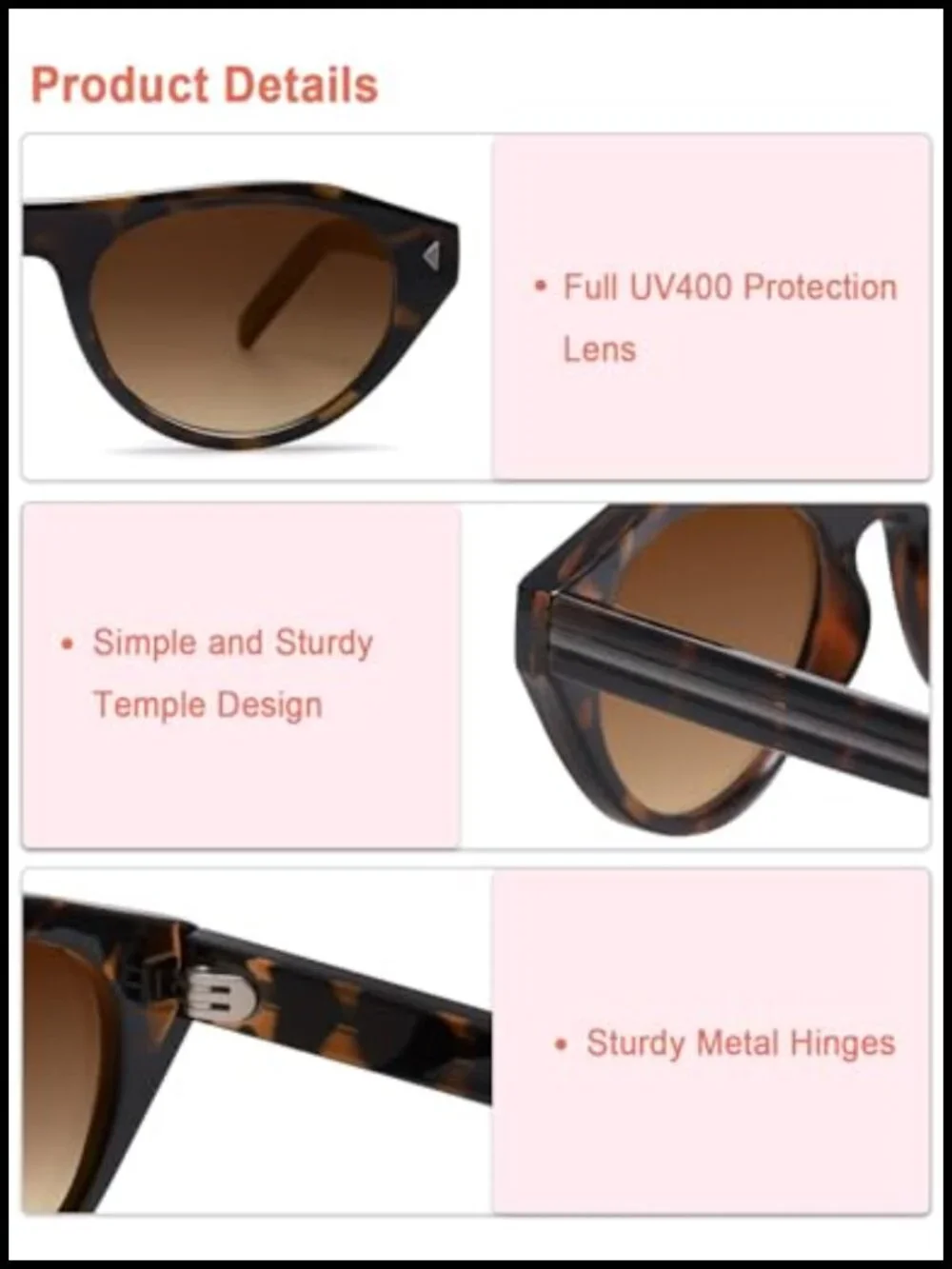 Retro Cat Eye Sunglasses Narrow Oval UV400 Protection